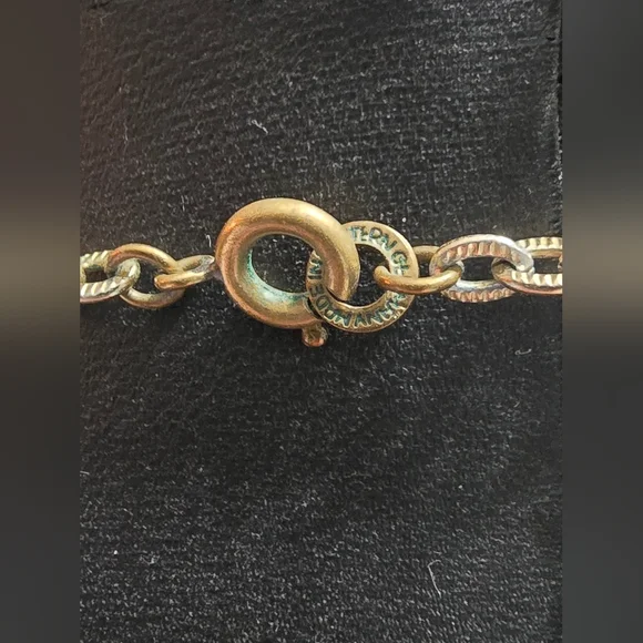 Vintage Western Germany Red Aurora Borealis Antique Gold Tone Filigree Necklace - Picture 11 of 13